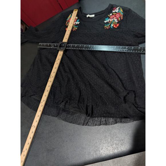 Maurices Shirt Women's Fairycore Whimsigoth Swiss Dot Bell Sleeve Blouse Size XL - Picture 14 of 16